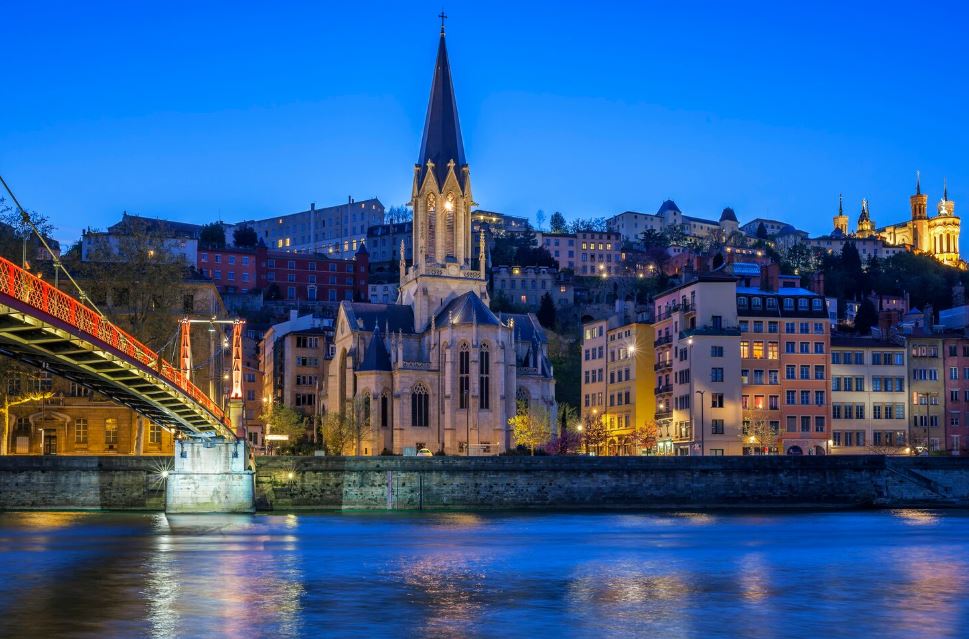 a ville de Lyon, capturée au niveau des quais de la Saône
